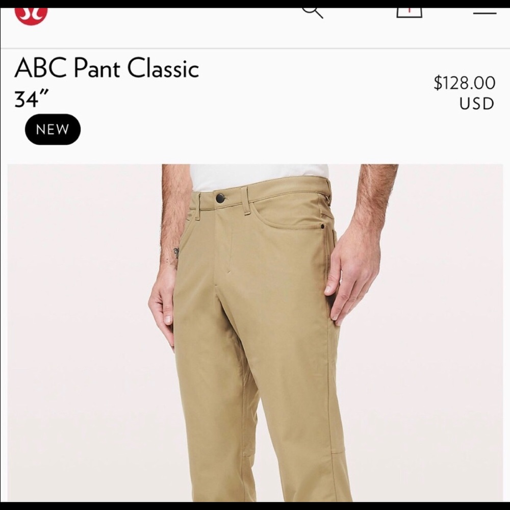 Lululemon 32” x 32” tailored ABC pants